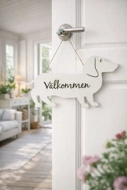 DD Skylt vit ’Välkommen’ Tax - Skylt