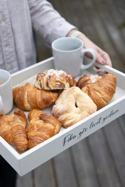 DD Träbricka ’Fika gör livet godare’ - Bricka