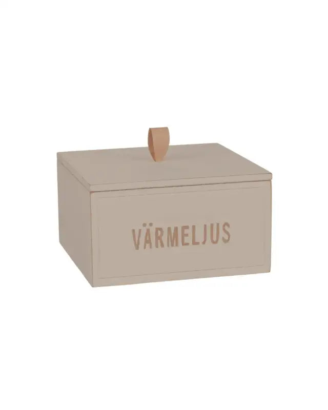 DD Trälåda med lock Värmeljus Sand - Låda