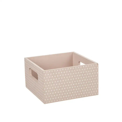 DD Trälåda med prickar rosa 17x17 cm - Låda