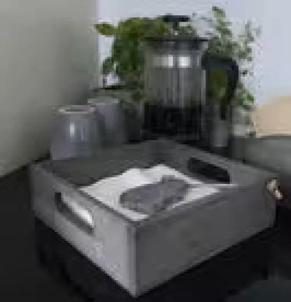 DD Trälåda servett med sten - Servettställ