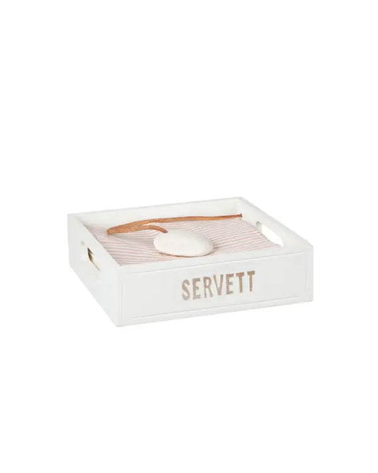 DD Trälåda/servett med sten - Trälåda