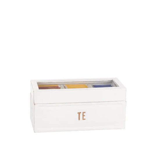 DD Trälåda ’Te’ med glaslock 9x22cm - Present