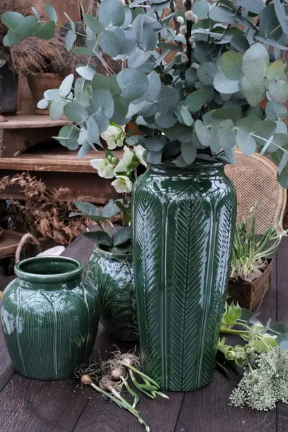 Eklaholm Art Nouveau 42x17 cm grön Vas