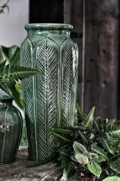 Eklaholm Art Nouveau 42x17 cm grön Vas