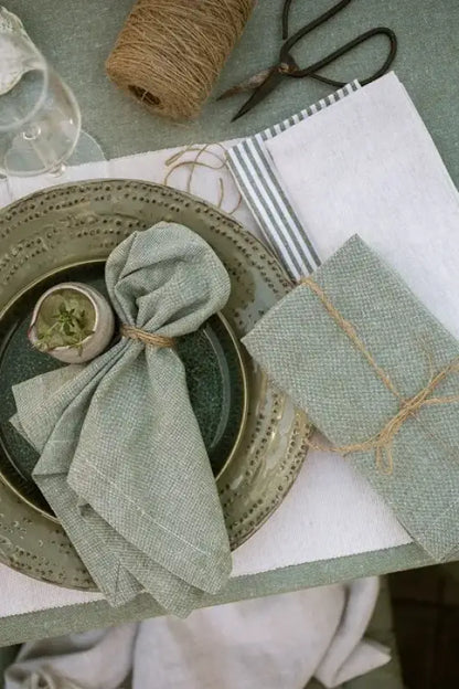 Elin servett/duk 2-pack grön - Tygservetter