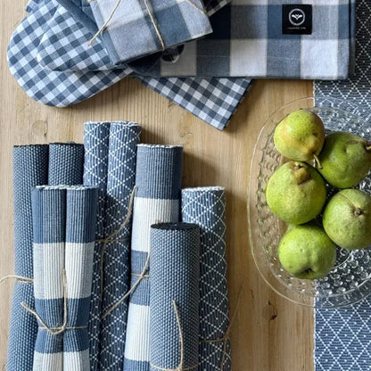 Ella Löpare 14x140cm gråblå/ vit - Textil