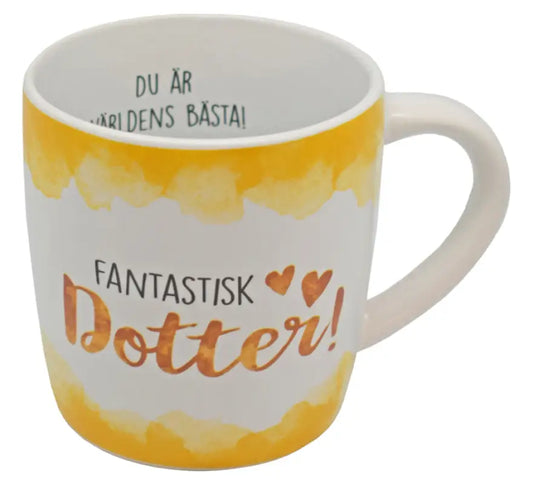Enjoy mugg Fantastisk Dotter - Kaffekopp