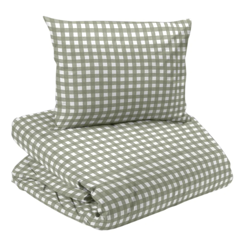 Bäddset Estelle Satin 2-dels 150x210, vit/grön