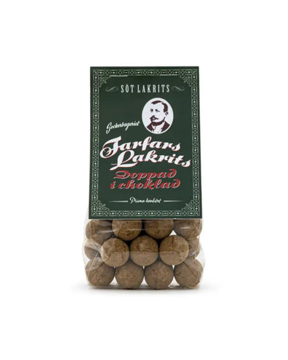 Farfars söt lakrits choklad doppad 150 gram - Lakrits