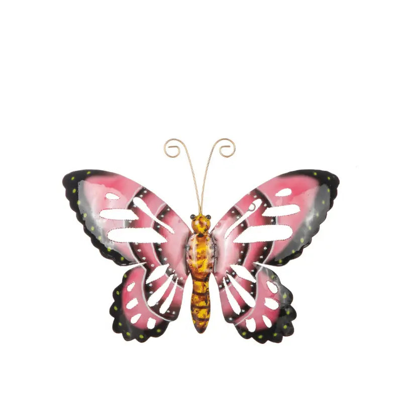 Fjäril i hamrad plåt 38x26 cm - Rosa - Utomhus dekor
