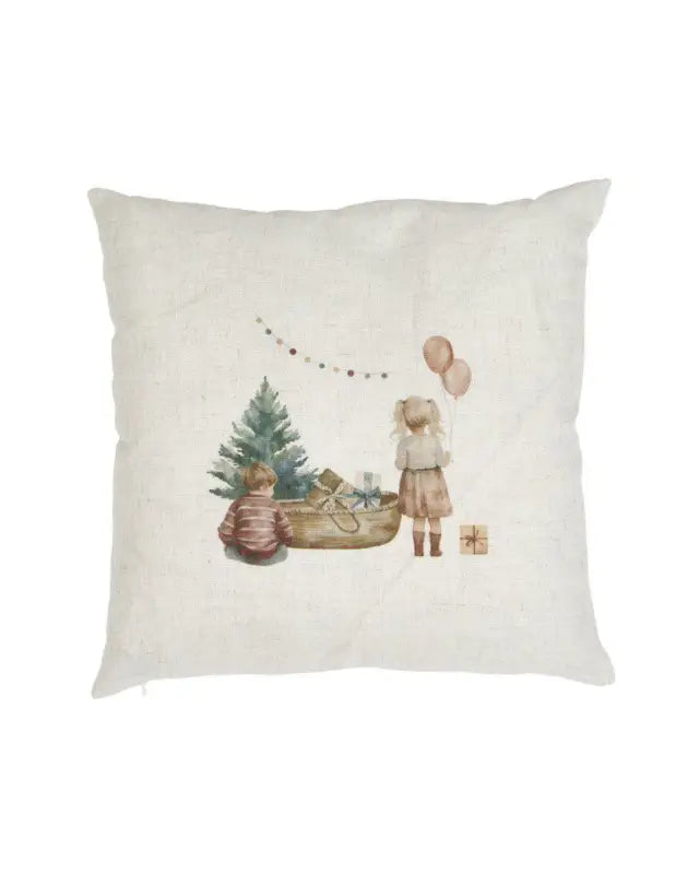 Frans & Lova Kuddfodral 45x45 cm natur - Kuddfodral