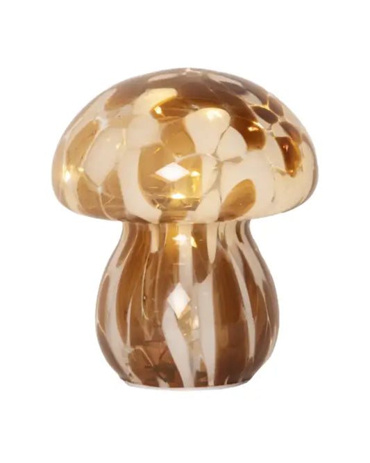 Funghi Glasdekoration LED med timer 15 cm - Bordslampa