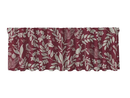 Gardinkappa Forest multiband pelmet röd / linne 50 x 250 cm - Gardinkappa
