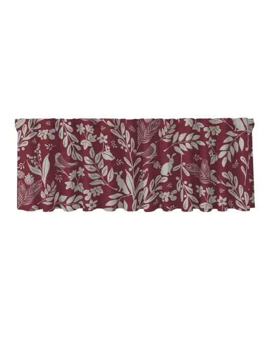 Gardinkappa Forest multiband pelmet röd / linne 50 x 250 cm - Gardinkappa