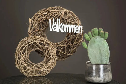 Hänge Välkommen i trä 12x30 cm vit - Skylt