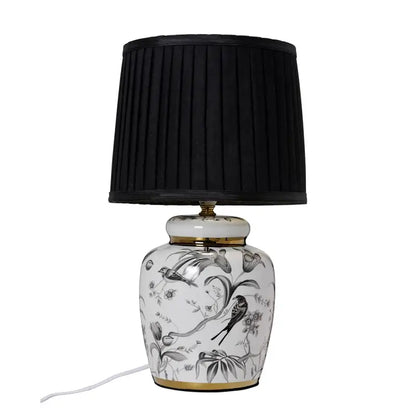 Handmålad bordslampa Klassisk Svart - Bordslampa