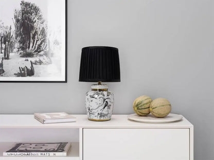 Handmålad bordslampa Klassisk Svart - Bordslampa