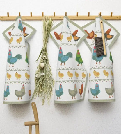 Hönsfamilj kökshandduk 40x60 - Kökshandduk