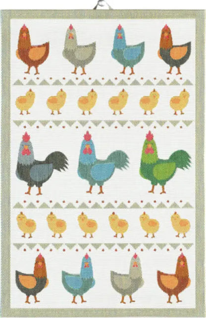 Hönsfamilj kökshandduk 40x60 - Kökshandduk