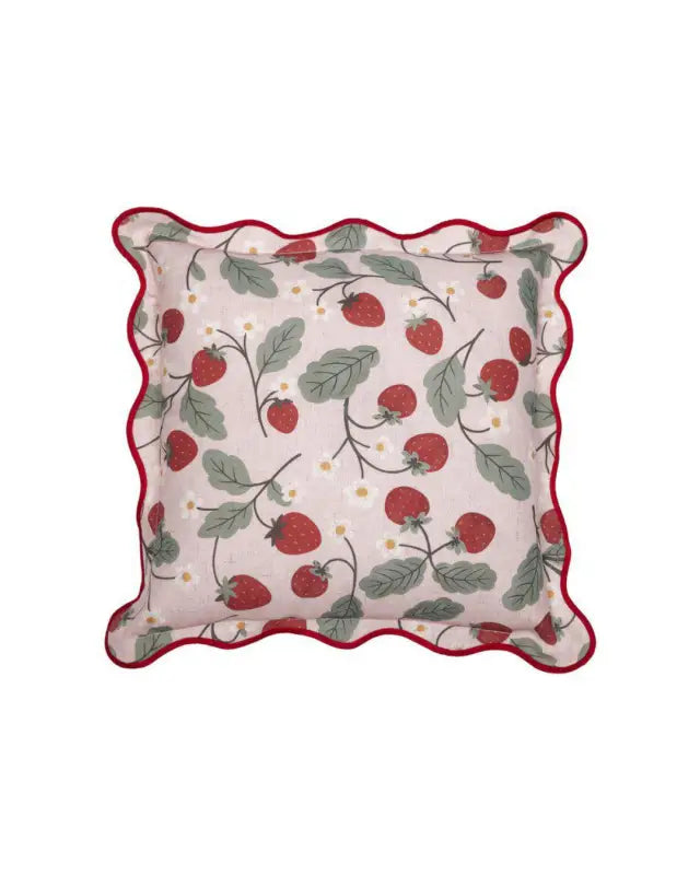 Jordgubbe kuddfodral 45x45 cm rosa - Sommar