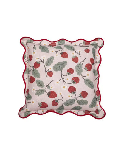 Jordgubbe kuddfodral 45x45 cm rosa - Sommar