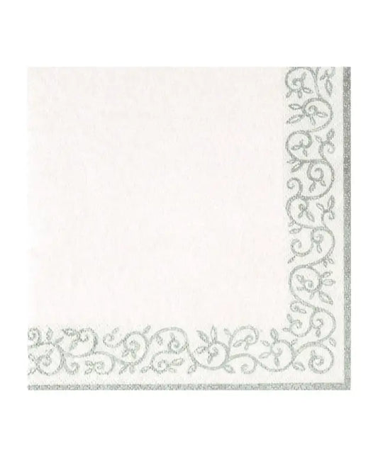 Kaffeservett Romantic Border silver 24x24 cm - kaffeservett