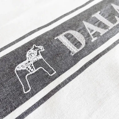 Kökshandduk dalarna häst mörkgrå/vit - Kökshandduk