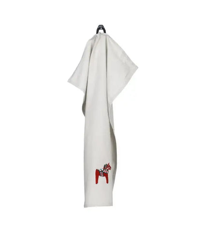 Kökshandduk Rättvik 45x60 cm linne/vit med brodyr - Kökshandduk