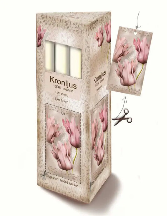 Kronljus 6-pack Rosa Tulpaner - Kronljus