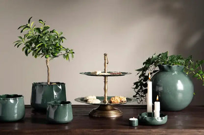 Kruka Plisse Emalj Callow Medium - Kruka