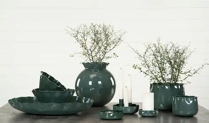 Kruka Plisse Emalj Callow Stor - Kruka