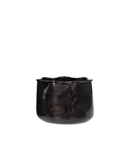 Kruka Plisse Emalj Grey Onyx Liten - Kruka