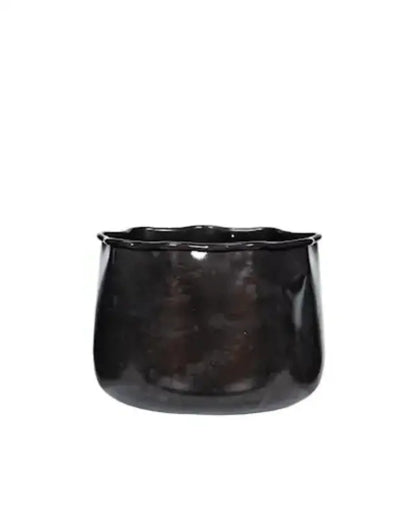 Kruka Plisse Emalj Grey Onyx Medium - Kruka