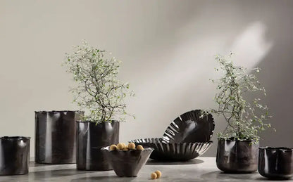 Kruka Plisse Grey Onyx Stor - Kruka