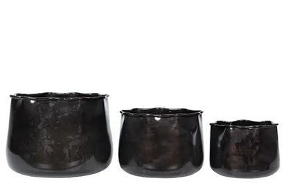 Kruka Plisse Grey Onyx Stor - Kruka