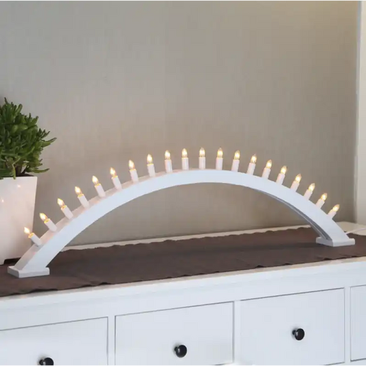 Kulle träljusstake vit - Jul