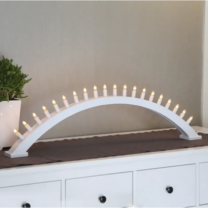 Kulle träljusstake vit - Jul