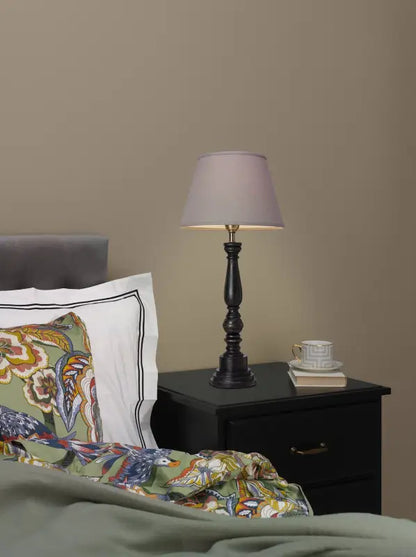 Lampfot trä svart 46 cm - Lampfot