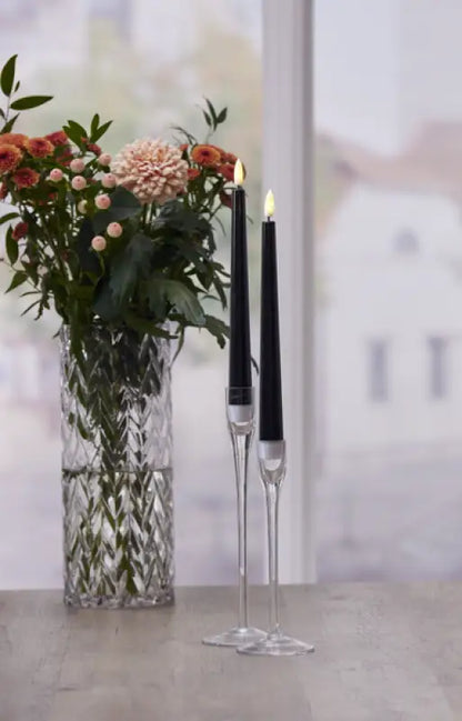 LED Antikljus 2 pack 26 cm Svart Antikljus