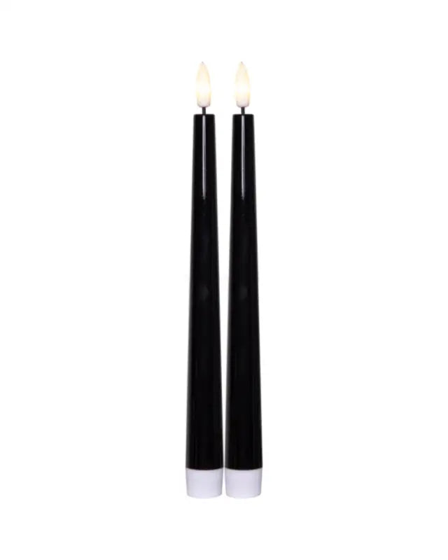 LED Antikljus 2-pack svart 26 cm - Antikljus