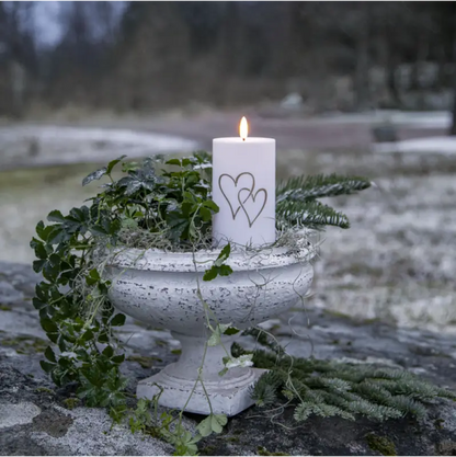 LED Ljus Flamme Heart 14 cm - Gravljus