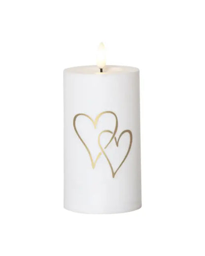 LED Ljus Flamme Heart 14 cm - Gravljus