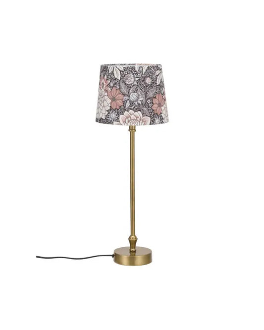 Liam Bordslampa med Dahlia skärm brun fot mässing 56 cm - Bordslampa