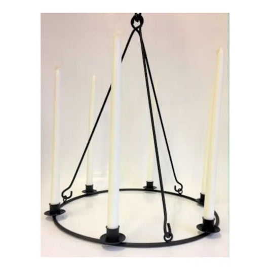 Ljusring 6-ljus svart 45cm - Ljuskrona