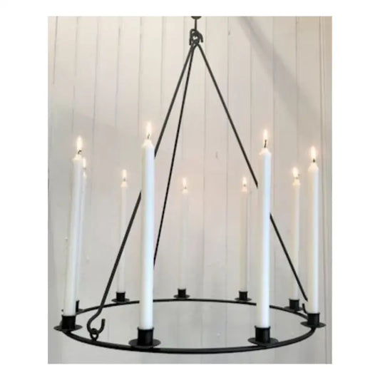 Ljusring 9-ljus svart 58cm - Ljuskrona