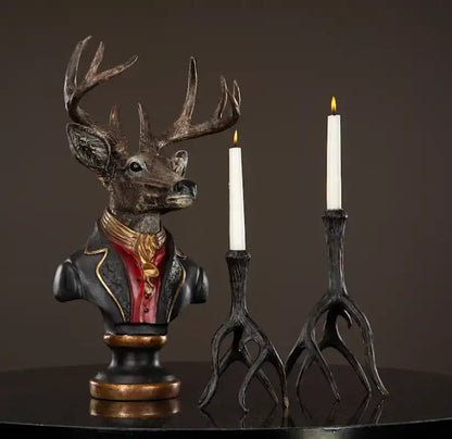 Ljusstake Renhorn brun 22 cm - Inredning