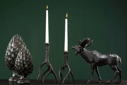 Ljusstake Renhorn Brun 29 cm - Inredning