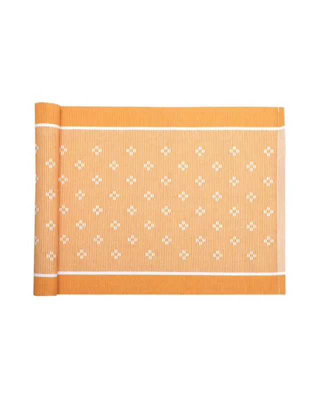 Löpare Charlie 33x120cm gul/vit - Löpare