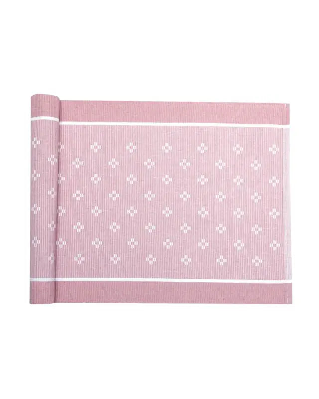 Löpare Charlie 33x120cm ljusrosa/vit - Textil